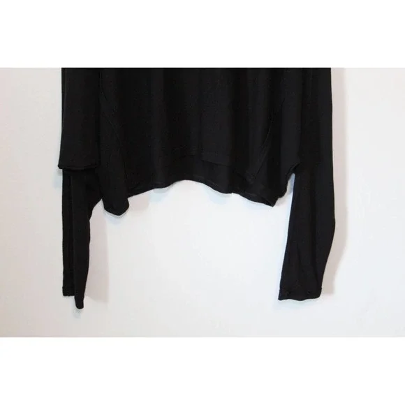 We The Free People Alameda Dolman Sleeve Turtleneck Top Black Medium H12840 - Picture 11 of 16